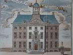 Gekleurde gravure Stadhuis van Leeuwarden Harrewijn 1720, Antiek en Kunst, Verzenden