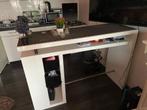 Moderne Glanzend Witte Bartafel, Huis en Inrichting, Ophalen, Zo goed als nieuw