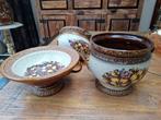 Westwalder Bloempot en schaal met oren en hangpot, Tuin en Terras, Bloempotten, Gebruikt, Rond, Ophalen of Verzenden, Aardewerk