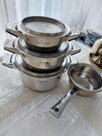 Pannenset, Huis en Inrichting, Keuken | Potten en Pannen, Ophalen of Verzenden, Zo goed als nieuw, Rvs, Pannenset