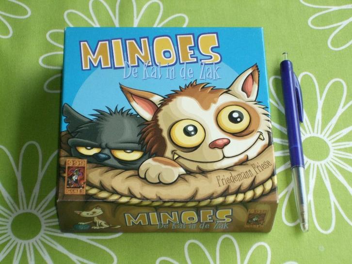 Minoes - de kat in de zak - een geniepig blufspel, Hobby en Vrije tijd, Gezelschapsspellen | Overige, Zo goed als nieuw, Drie of vier spelers