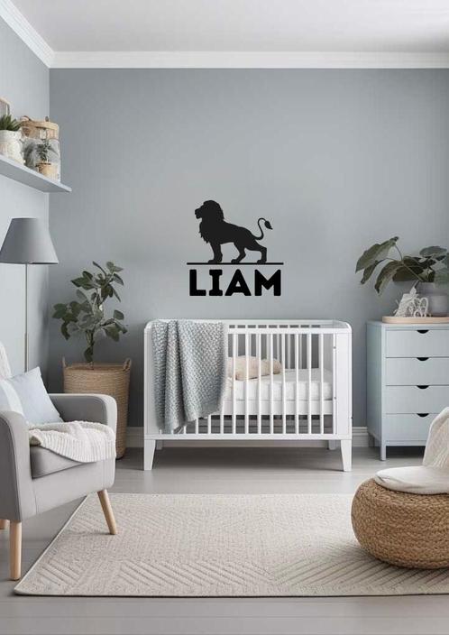 Naamsticker met leeuw – babykamer / kinderkamer – gepersonal, Hobby en Vrije tijd, Stickers en Plaatjes, Nieuw, Sticker, Verzenden