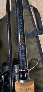 3 keer zgan Fox horizon X4 12ft 3lb en Okuma 8K, Watersport en Boten, Hengelsport | Karpervissen, Ophalen, Zo goed als nieuw, Werphengel