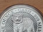 Indian Wildlife Tiger. One Ounce Cash 999 Silver. St Helena., Ophalen of Verzenden, Zilver