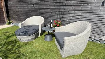 Relax Tuinset - 2 Stoelen & Voetenbank beschikbaar voor biedingen