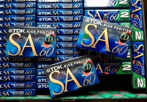 NOS TDK SA60 NIEUW cassettebandjes SA-60 SA 60 cassettes OVP, Cd's en Dvd's, Cassettebandjes, Nieuw in verpakking, Onbespeeld
