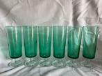 6 groene vintage flutes champagneglazen Luminarc France, Verzamelen, Glas en Borrelglaasjes, Ophalen of Verzenden, Zo goed als nieuw