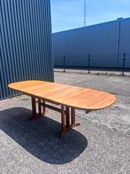 Vintage eettafel eiken uitschuifbaar massief eiken, Ophalen, Gebruikt, C, Vijf personen of meer