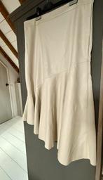 Roomwitre/beige learherlook rok, Ophalen of Verzenden, Zo goed als nieuw, Beige, Onder de knie