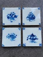 Oude tegels uit Makkum Tichelaar aardewerk blauw fruitmand, Antiek en Kunst, Ophalen of Verzenden