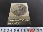 sticker heerlen 750 jaar landsfort - munt ridder te paard, Ophalen, Zo goed als nieuw, Bedrijf of Vereniging