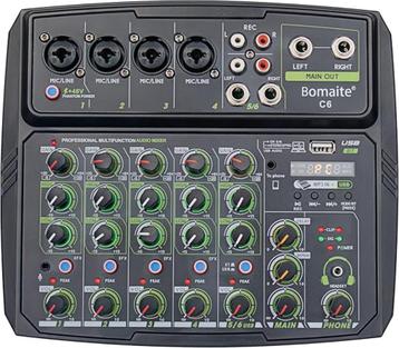 6-kanaals audio-mengconsole met led-display, geïntegreerde  beschikbaar voor biedingen