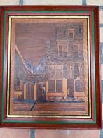 Houten Marqueterie - Het Straatje van Vermeer, Ophalen of Verzenden