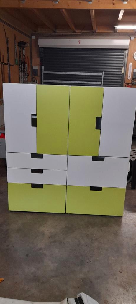 2x Stuva Ikea kasten wit/groen - flexibel in te delen, Kinderen en Baby's, Kinderkamer | Commodes en Kasten, Ophalen