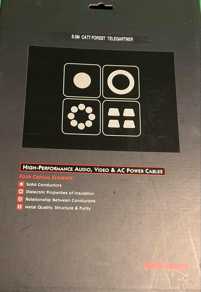 Audioquest Forest CAT7 8m Nieuw, Audio, Tv en Foto, Audiokabels en Televisiekabels, Nieuw, Overige kabels, 5 tot 10 meter, Ophalen of Verzenden