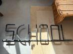 Vintage smeedijzeren art deco letters ‘SCHOOL’ wandbord, Ophalen of Verzenden