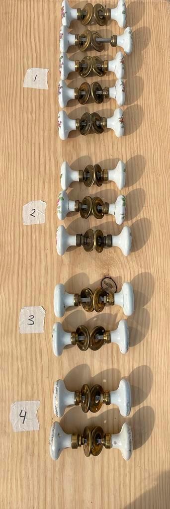 12x Knopkrukken WIT PORSELEIN - BLOEMEN Deurklinken LIMOGES beschikbaar voor biedingen