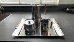 Vintage Koffieset RVS/Messing - 4 Delig, Ophalen of Verzenden, Zo goed als nieuw