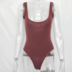 Rode gebreide bodysuit dames vrouwen jumpsuit romper, Verzenden, Maat 42/44 (L), Nieuw, Overige thema's