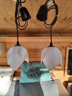 Twee vintage plexiglas hanglampen, lees de beschrijving, Ophalen of Verzenden, Zo goed als nieuw, Minder dan 50 cm