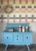 Blauw dressoir/ kastje, Huis en Inrichting, Gebruikt, 1 of 2 laden, 100 tot 150 cm, 150 tot 200 cm