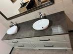 Landelijk badmeubel showroommodel met waskommen en kranen, Huis en Inrichting, Badkamer | Badkamermeubels, Ophalen, 150 tot 200 cm