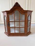 Antiek vintage wandkastje met hout en glas, Ophalen
