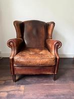 schapenleren oorfauteuil, Huis en Inrichting, Ophalen, Gebruikt, 50 tot 75 cm, Leer