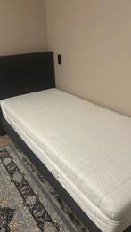Grijze boxspring bed, Ophalen of Verzenden, Zo goed als nieuw, Eenpersoons