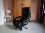 Jori design relax fauteuil, verstelbaar, zwart leer. Medium., Huis en Inrichting, Fauteuils, Ophalen, Gebruikt, Minder dan 75 cm