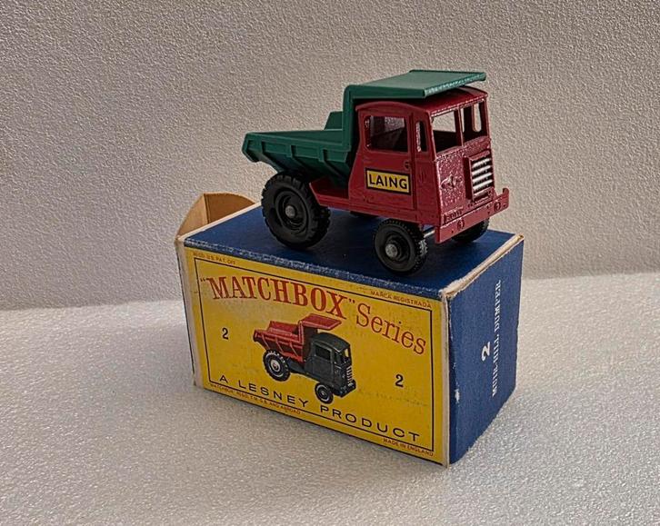 Matchbox Lesney # 2c Muir Hill Dumper - 1962, Hobby en Vrije tijd, Modelauto's | 1:87, Zo goed als nieuw, Bus of Vrachtwagen, Matchbox