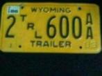 Kentekenplaat licenseplate Wyoming 1986 USA, Verzenden, Gebruikt, Auto's