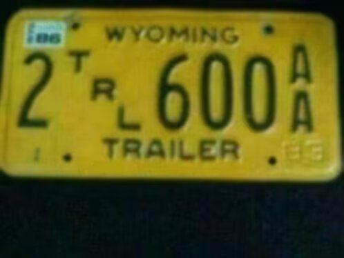 Kentekenplaat licenseplate Wyoming 1986 USA, Verzamelen, Automerken, Motoren en Formule 1, Gebruikt, Auto's, Verzenden