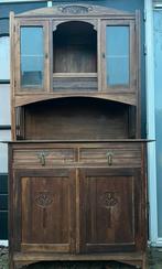 Sierlijk Eikenhouten antieke buffetkast grootmoeders tijd, Ophalen, Gebruikt, Eikenhout, 200 cm of meer
