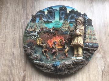 wandbord Indiaan water vuur aarde lucht 35 cm degelijk mooi beschikbaar voor biedingen