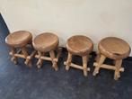 Teak houten krukjes, zware kwaliteit, Ophalen, Zo goed als nieuw, Hout