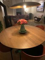 Ronde eettafel - eiken - afwerking: slate grey - facet rand, Huis en Inrichting, Ophalen, Zo goed als nieuw, Vier personen, 100 tot 150 cm