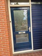 Hardhouten voordeur met melkglas en dubbelglas, Doe-het-zelf en Verbouw, Ophalen, Gebruikt, 80 tot 100 cm, Buitendeur