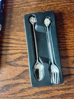 Lepeltje en vorkje met margriet erop, Ophalen of Verzenden, Nieuw, Zilver