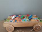 Houten Blokken Kar met Autos, Gebruikt, Lieselotjetweedehandsspeelgoed@gmail.com, -, Ophalen of Verzenden
