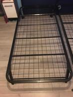 Logeerbed met onderschuifbed eenpersoons of tweepersoons, Ophalen, 90 cm, Zwart, Tweepersoons