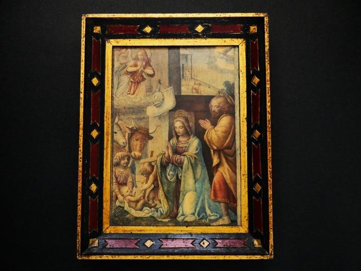 Icoon Nativity Aankondiging aan de herders Kerststal, Antiek en Kunst, Antiek | Religie, Ophalen of Verzenden