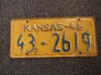 Kentekenplaat Licenseplate Kansas 1946 2 USA, Verzenden, Gebruikt, Auto's