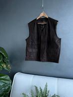 Vintage leren gilet, Kleding | Heren, Bruin, Maat 48/50 (M), Vintage, Ophalen of Verzenden
