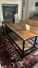 Salontafel Mangohout & Zwart Staal (slechts 1 jaar oud), Ophalen, 100 tot 150 cm, 50 tot 100 cm, Zo goed als nieuw