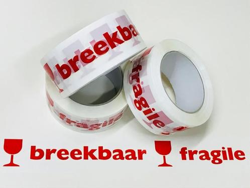 Rollen Tape | Plakband met tekst “BREEKBAAR – FRAGILE”, Doe-het-zelf en Verbouw, Overige Doe-het-zelf en Verbouw, Nieuw, Ophalen of Verzenden
