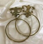 Set koperen / bronzen handdoek ringen met Franse lelies, Antiek en Kunst, Ophalen of Verzenden, Koper