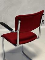 Gebr de Wit 3011 sledestoel vintage eetkamerstoel retro rood, Huis en Inrichting, Stoelen, Metaal, Gebruikt, Vintage, Ophalen of Verzenden