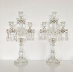 Antieke Kristallen Kandelaars Baccarat (50cm), Ophalen of Verzenden, Kristal