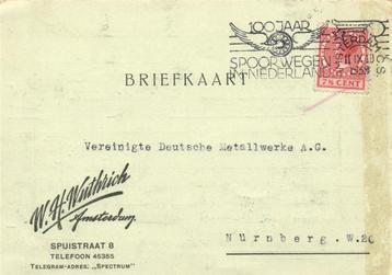W.H. Wuthrich, Amsterdam - 09.1939 - briefkaart - 1939 gesch